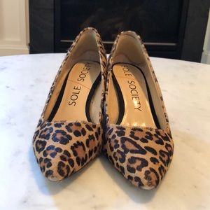 Sole Society Leopard Pump Wedges